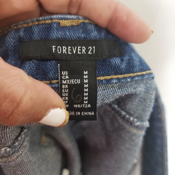 Forever 21 Rainbow Denim Mini Skirt Size M - Picture 9 of 10